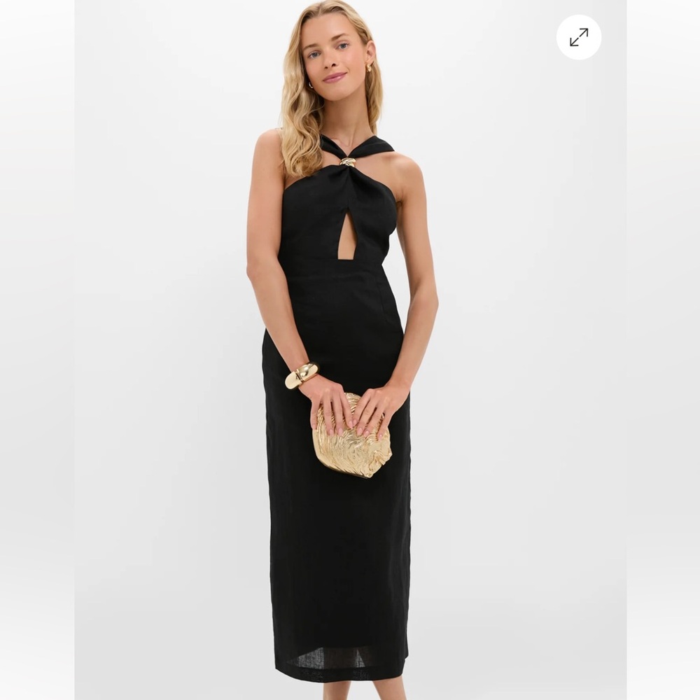Hyacinth House black linen Francis dress